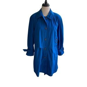 Vintage Misty Harbor Royal Blue Trench Coat Size 4P